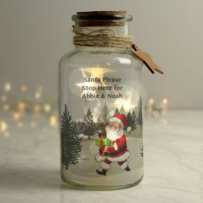 Personalised Santa LED Glass Jar - MK&JD Gifts