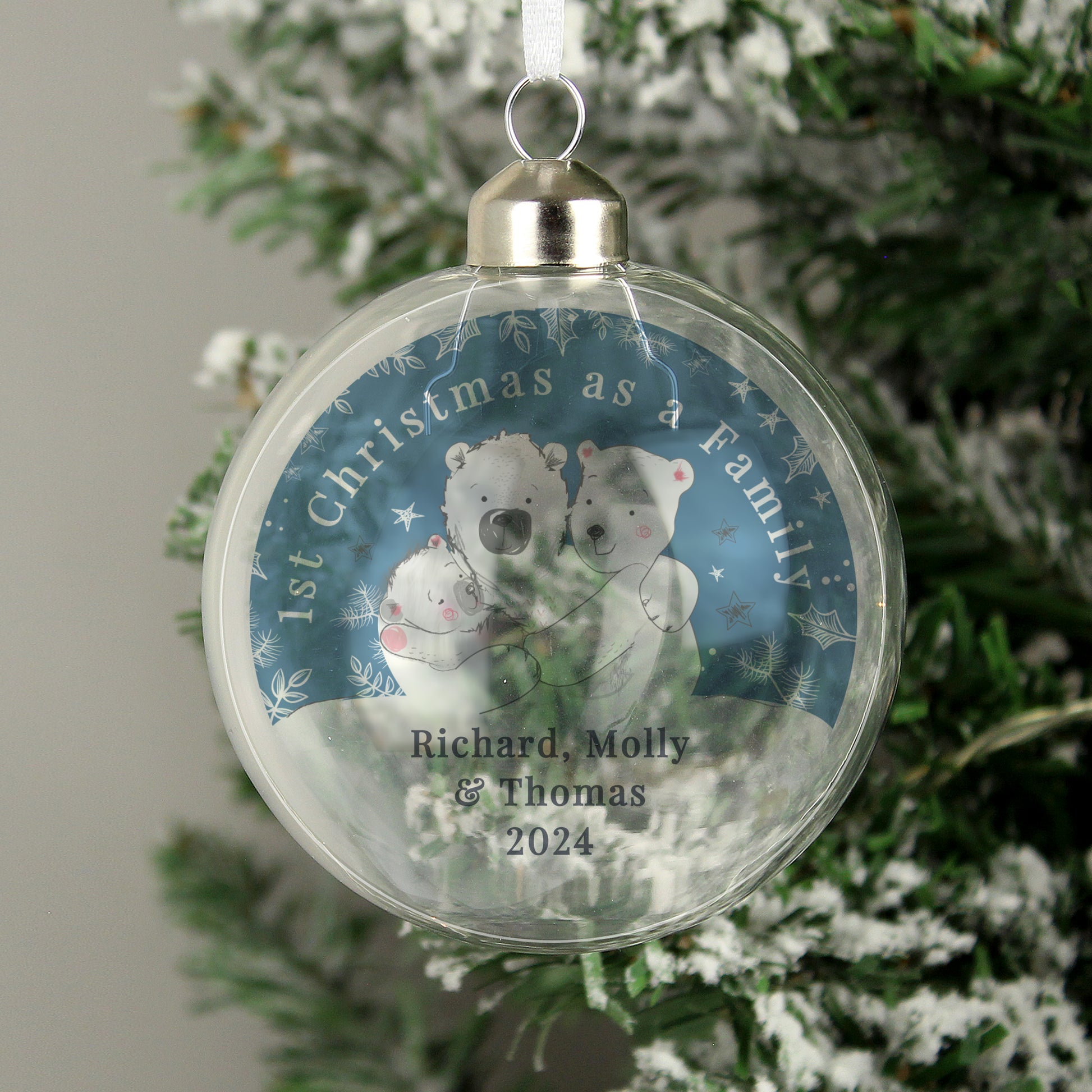Personalised First Christmas as a Family Glass Bauble - MK&JD Gifts