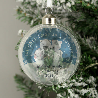 Personalised First Christmas as a Family Glass Bauble - MK&JD Gifts