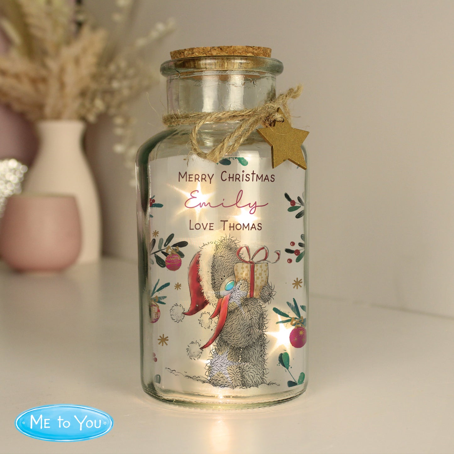 Personalised Me to You Cosy Winter Led Jar - MK&JD Gifts