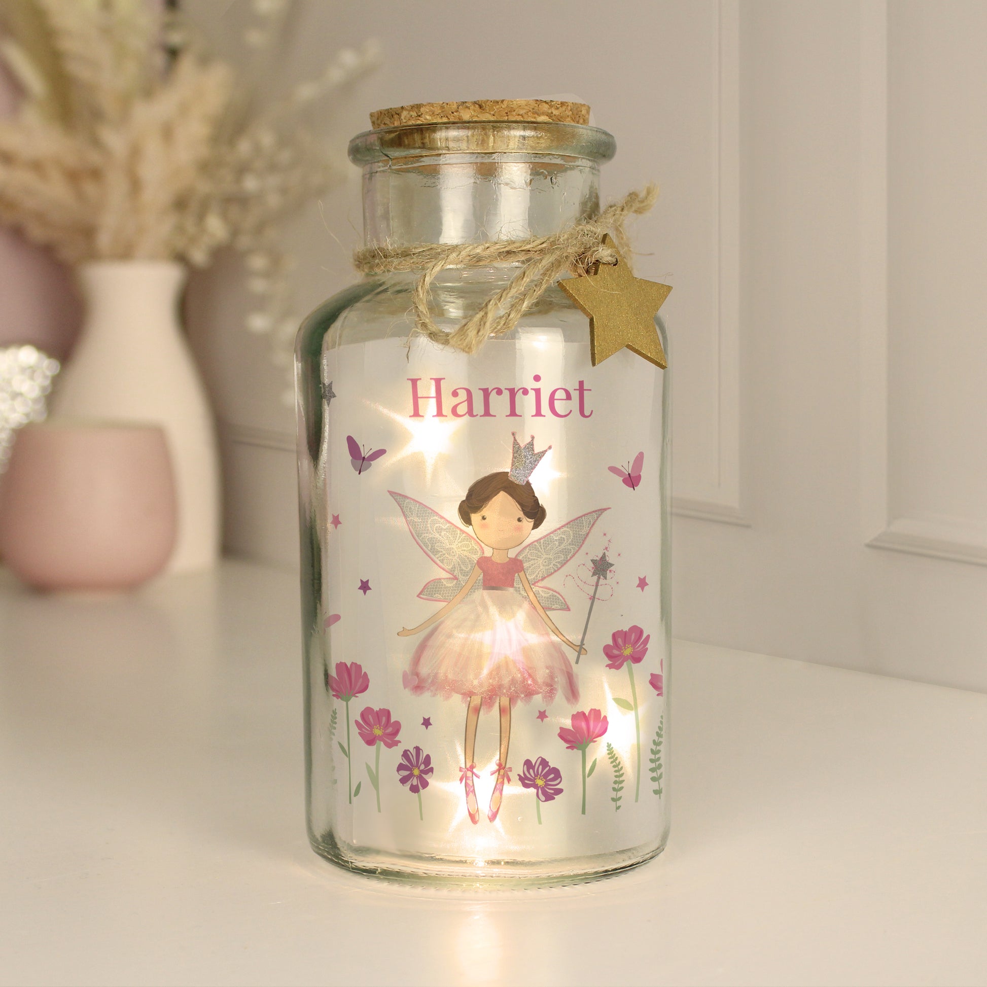 Personalised Fairy Princess LED Glass Jar - MK&JD Gifts