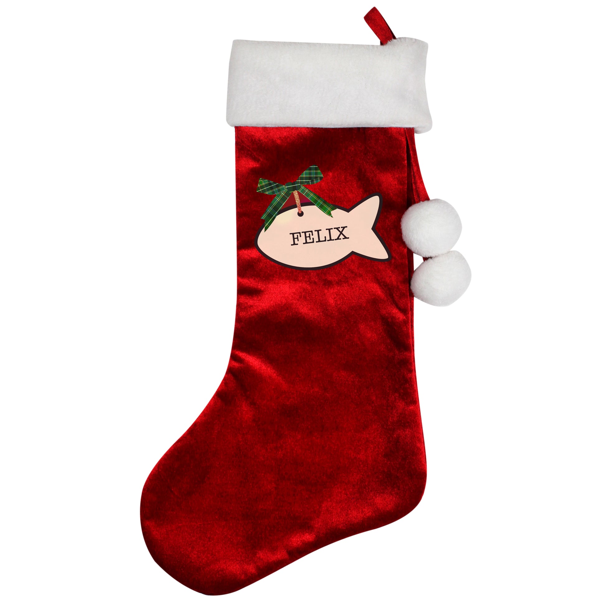 Personalised Cat Treats Luxury Red Stocking - MK&JD Gifts
