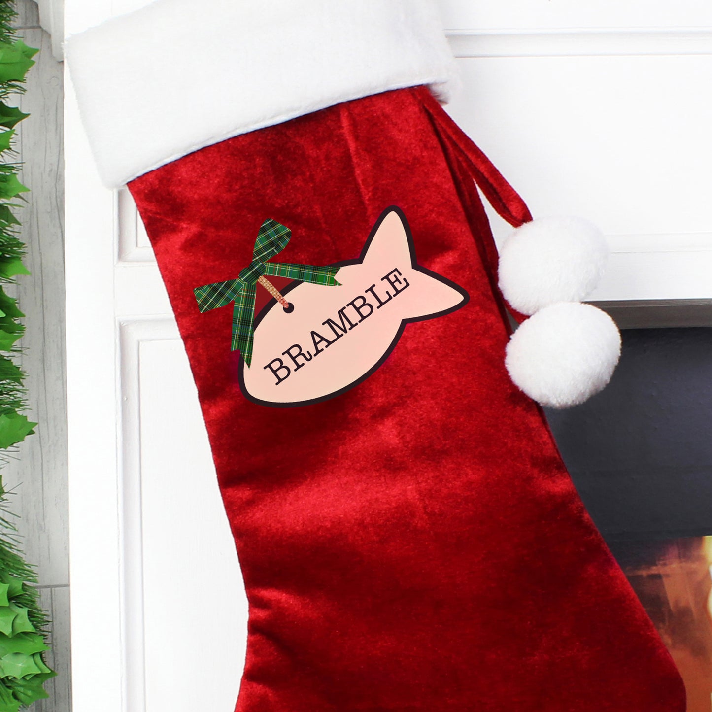 Personalised Cat Treats Luxury Red Stocking - MK&JD Gifts