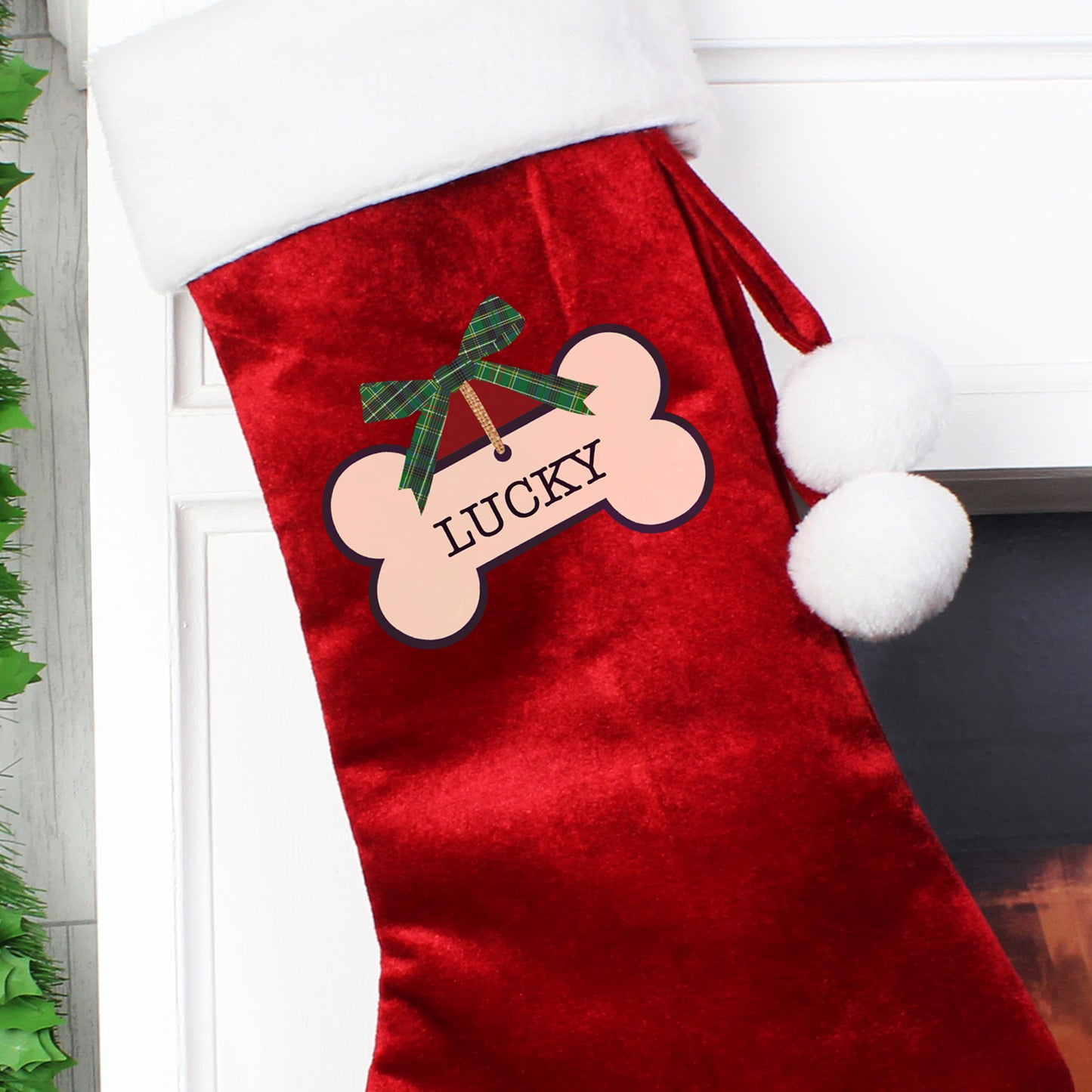 Personalised Dog Treats Luxury Red Stocking - MK&JD Gifts