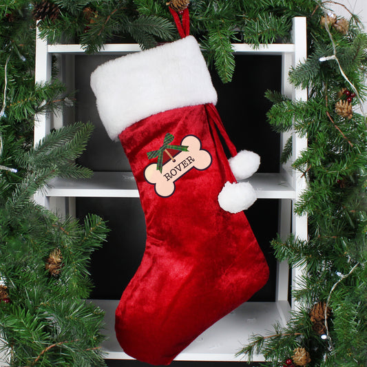 Personalised Dog Treats Luxury Red Stocking - MK&JD Gifts