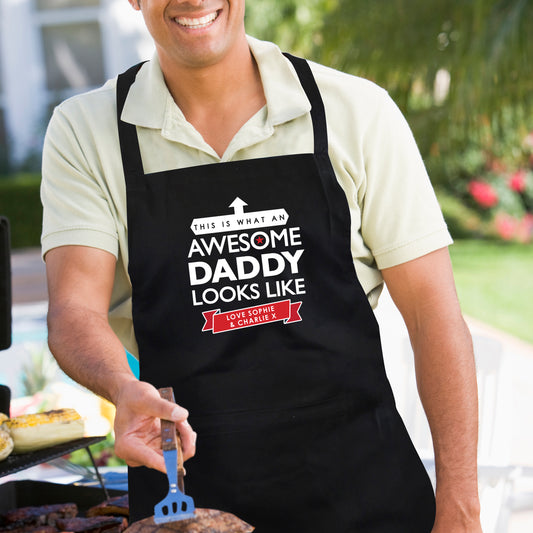 Personalised 'This is What an Awesome... Looks Like' Black Apron - MK&JD Gifts