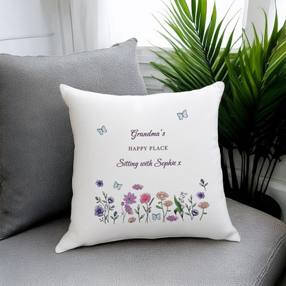 Personalised Wild Flowers Cushion - MK&JD Gifts