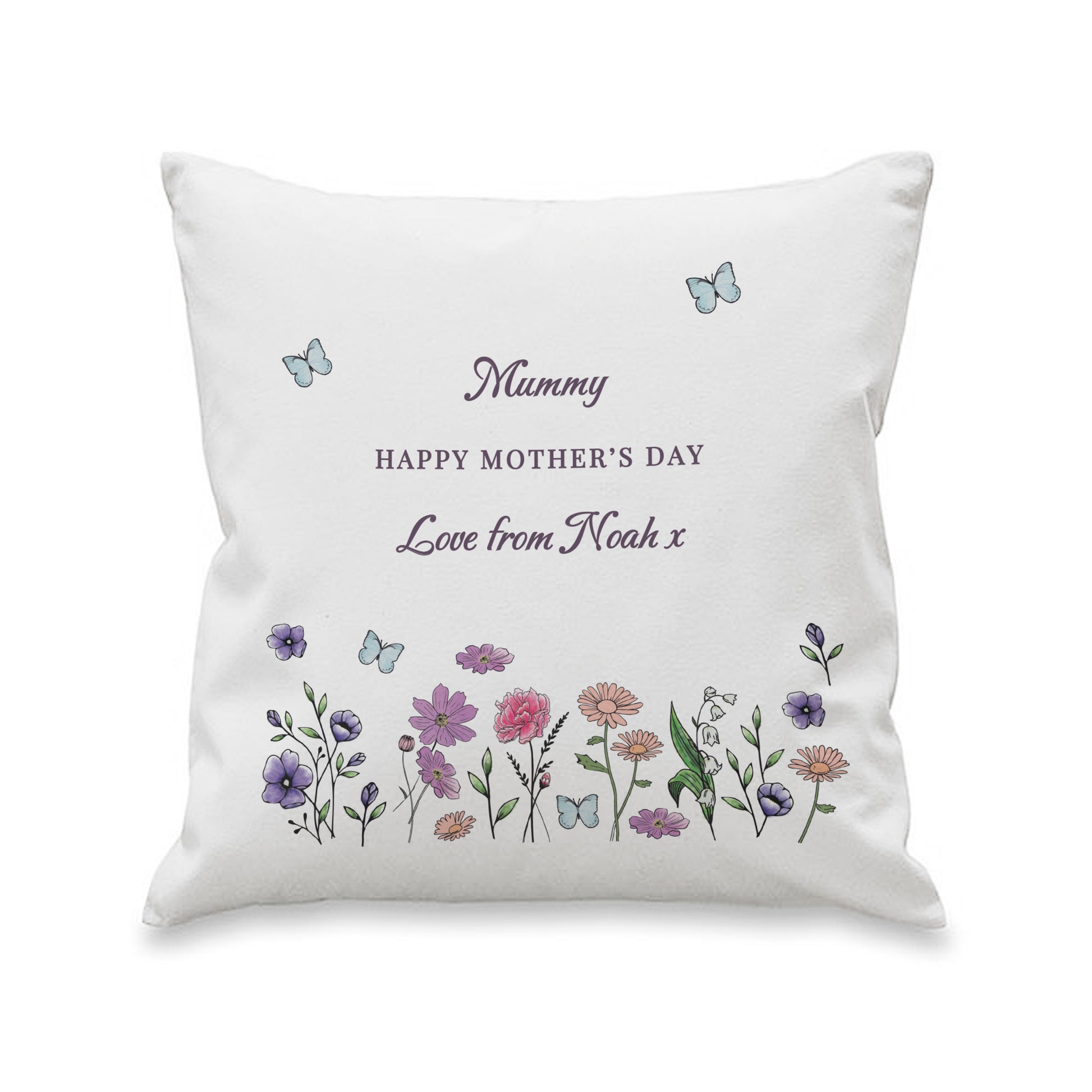 Personalised Wild Flowers Cushion - MK&JD Gifts
