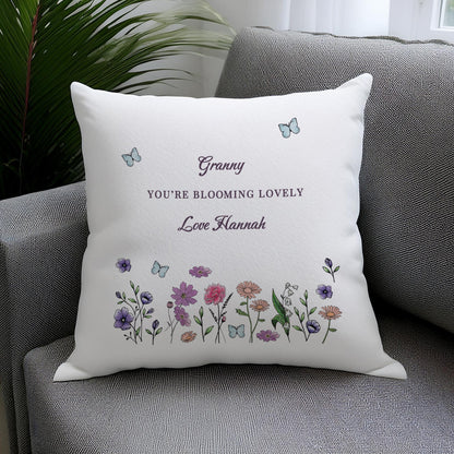 Personalised Wild Flowers Cushion - MK&JD Gifts