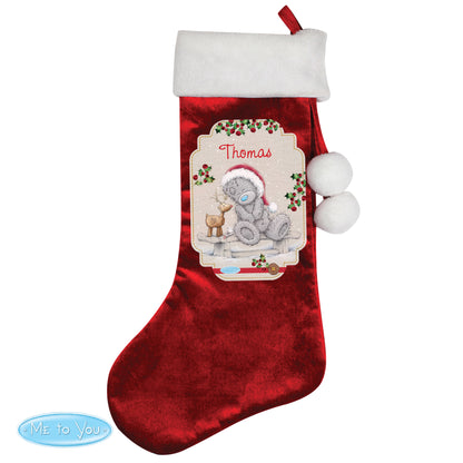 Personalised Me to You Reindeer Luxury Red Stocking - MK&JD Gifts