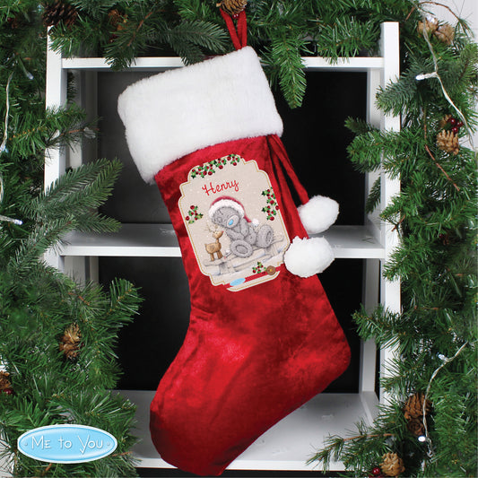 Personalised Me to You Reindeer Luxury Red Stocking - MK&JD Gifts