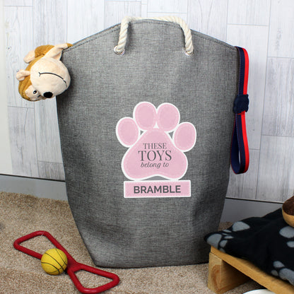 Personalised Pink Paw Print Storage Bag - MK&JD Gifts