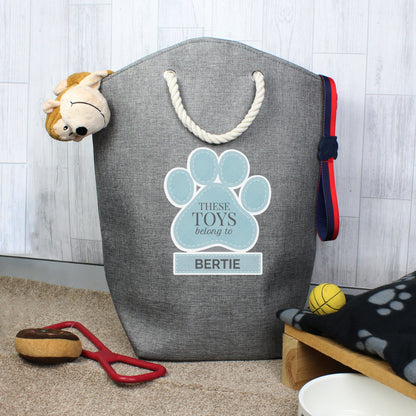 Personalised Blue Paw Print Storage Bag - MK&JD Gifts