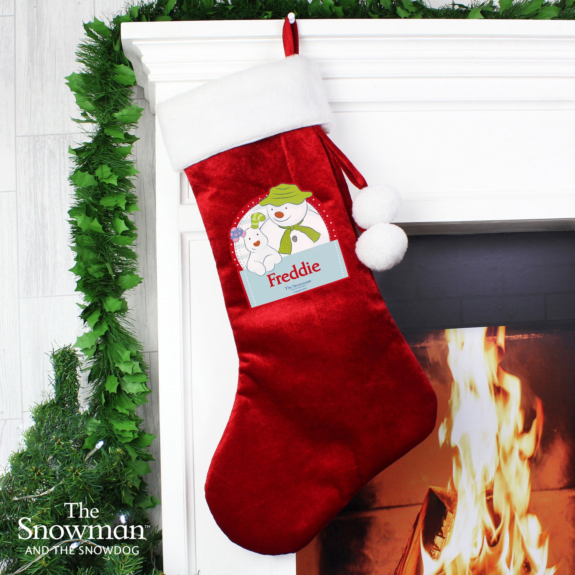 Personalised The Snowman and the Snowdog Luxury Red Stocking - MK&JD Gifts