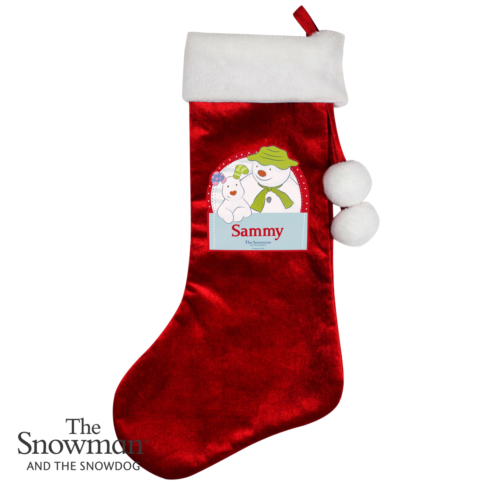 Personalised The Snowman and the Snowdog Luxury Red Stocking - MK&JD Gifts