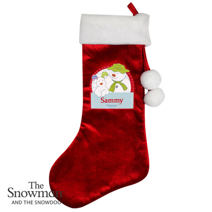 Personalised The Snowman and the Snowdog Luxury Red Stocking - MK&JD Gifts