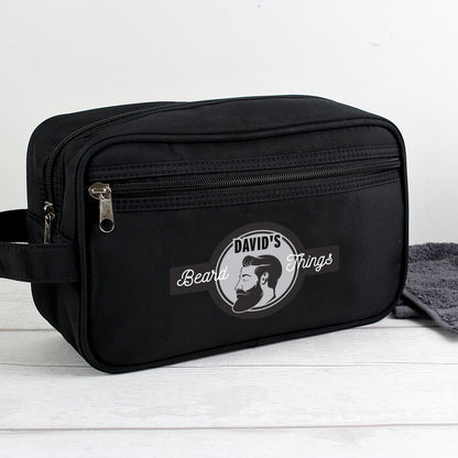Personalised Beard Things Black Toiletry Bag - MK&JD Gifts