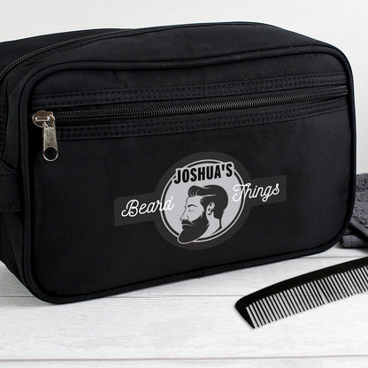 Personalised Beard Things Black Toiletry Bag - MK&JD Gifts