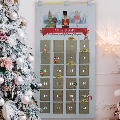 Personalised Nutcracker Advent Calendar In Silver Grey - MK&JD Gifts