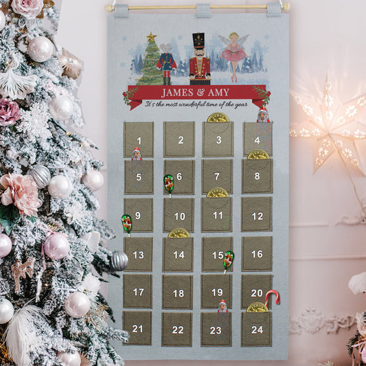 Personalised Nutcracker Advent Calendar In Silver Grey - MK&JD Gifts