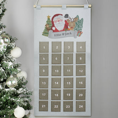 Personalised Santa Advent Calendar In Silver Grey - MK&JD Gifts