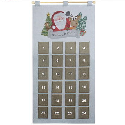 Personalised Santa Advent Calendar In Silver Grey - MK&JD Gifts