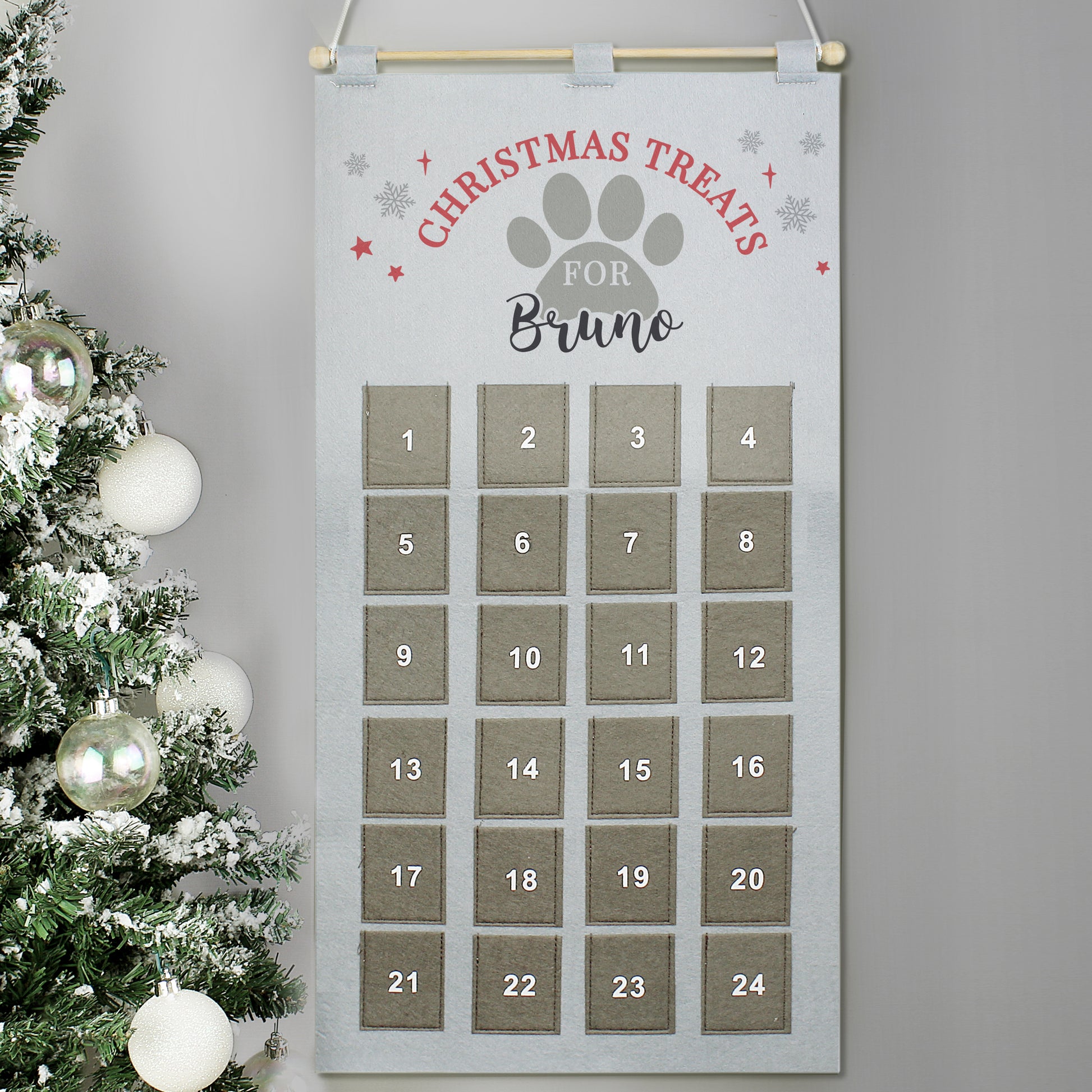 Personalised Pet Advent Calendar In Silver Grey - MK&JD Gifts
