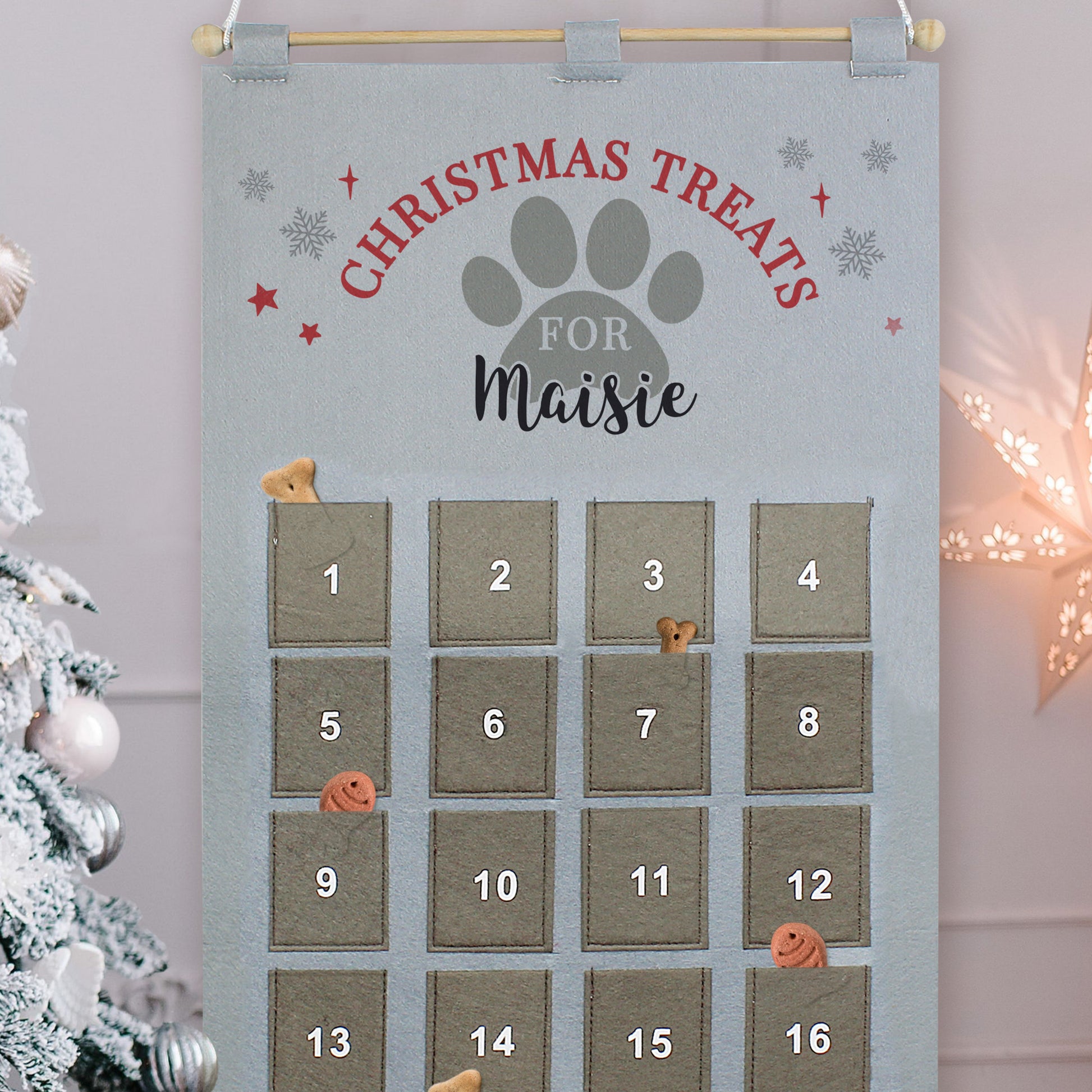 Personalised Pet Advent Calendar In Silver Grey - MK&JD Gifts