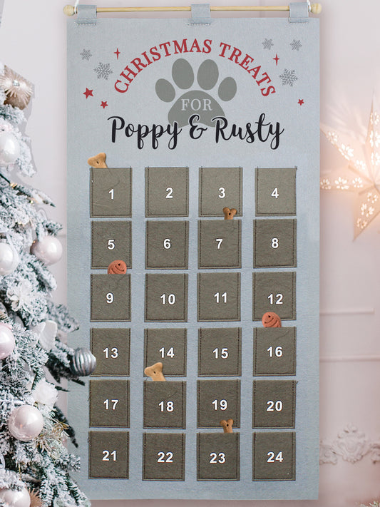 Personalised Pet Advent Calendar In Silver Grey - MK&JD Gifts