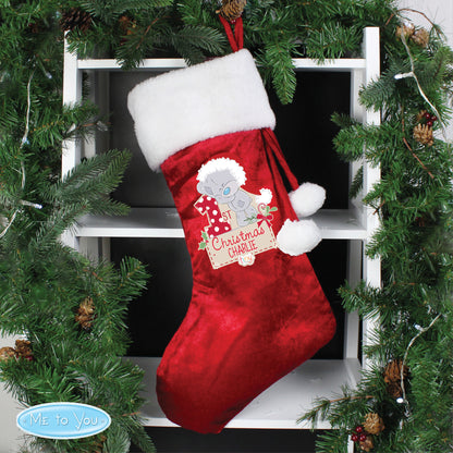 Personalised Tiny Tatty Teddy 'My 1st Christmas' Luxury Red Stocking - MK&JD Gifts