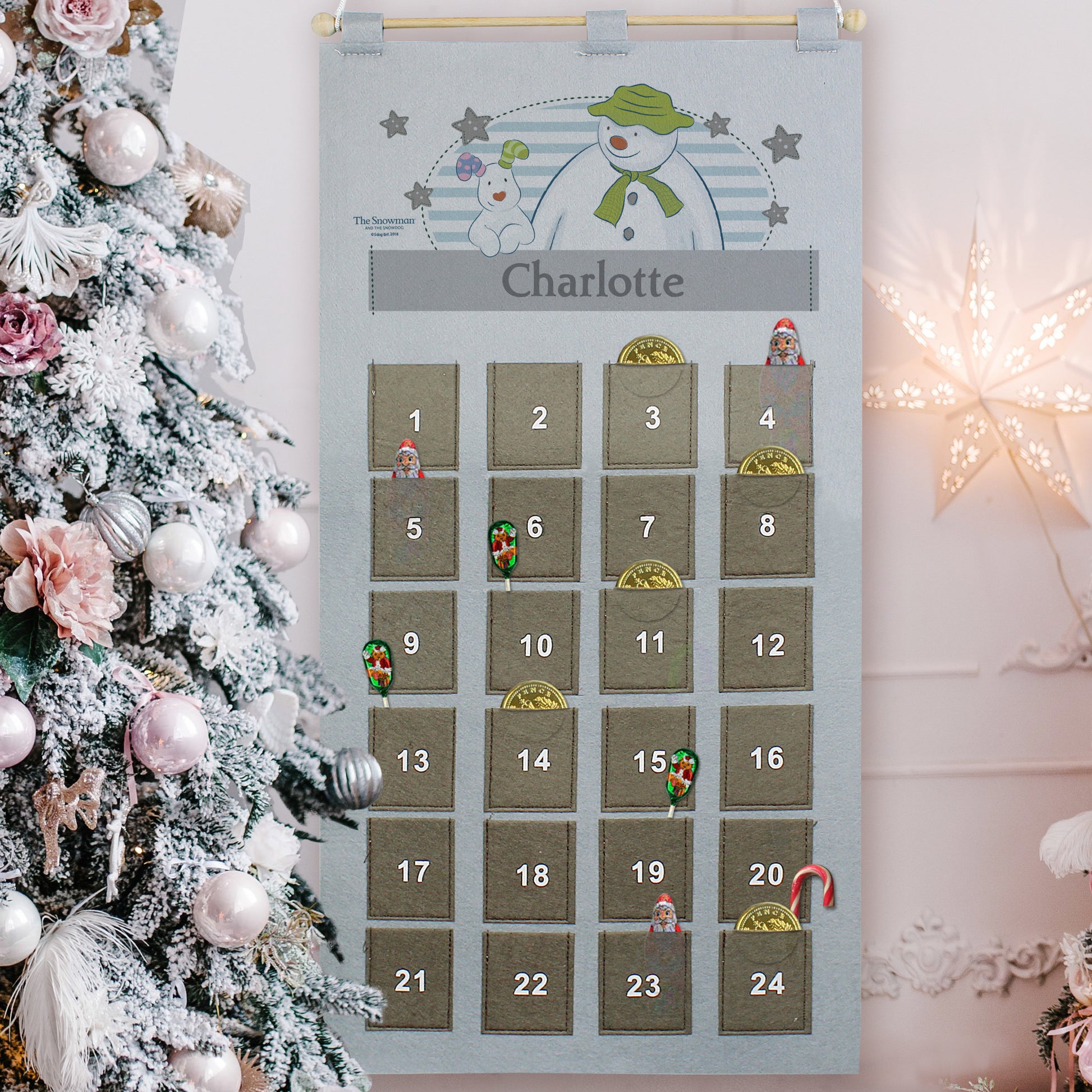 Personalised The Snowman Advent Calendar In Silver Grey - MK&JD Gifts
