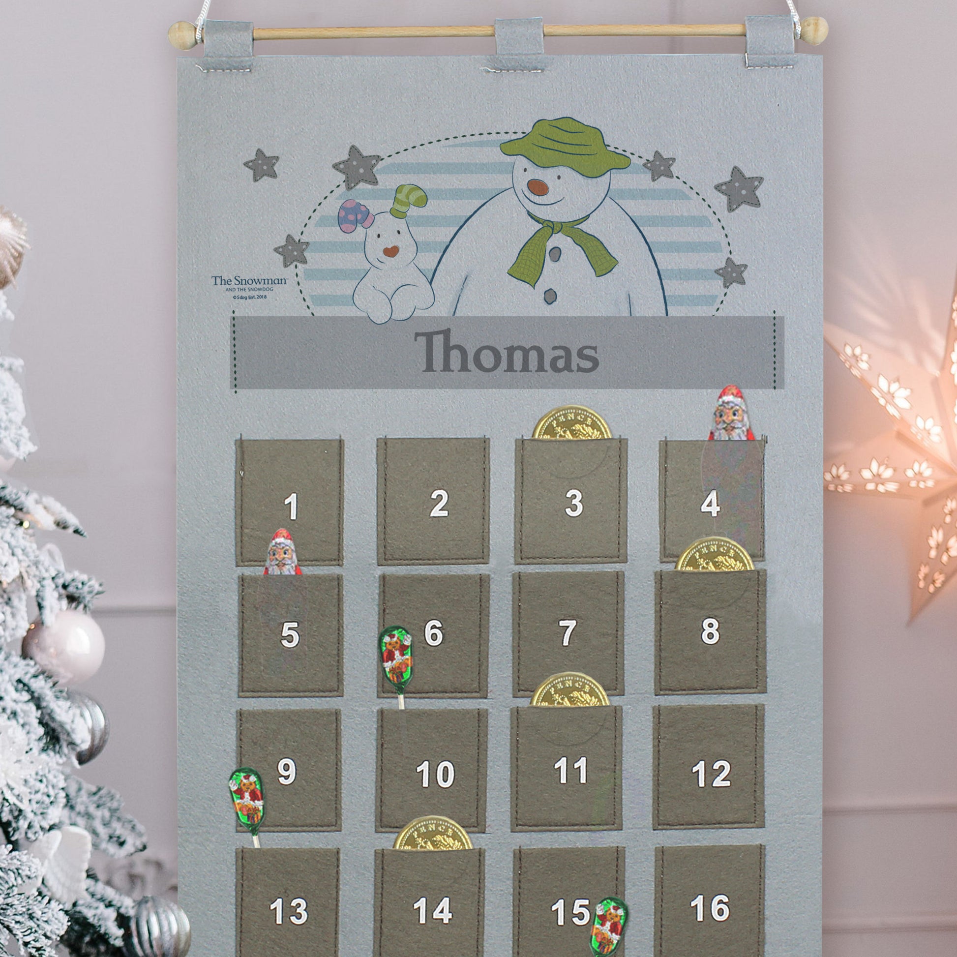 Personalised The Snowman Advent Calendar In Silver Grey - MK&JD Gifts