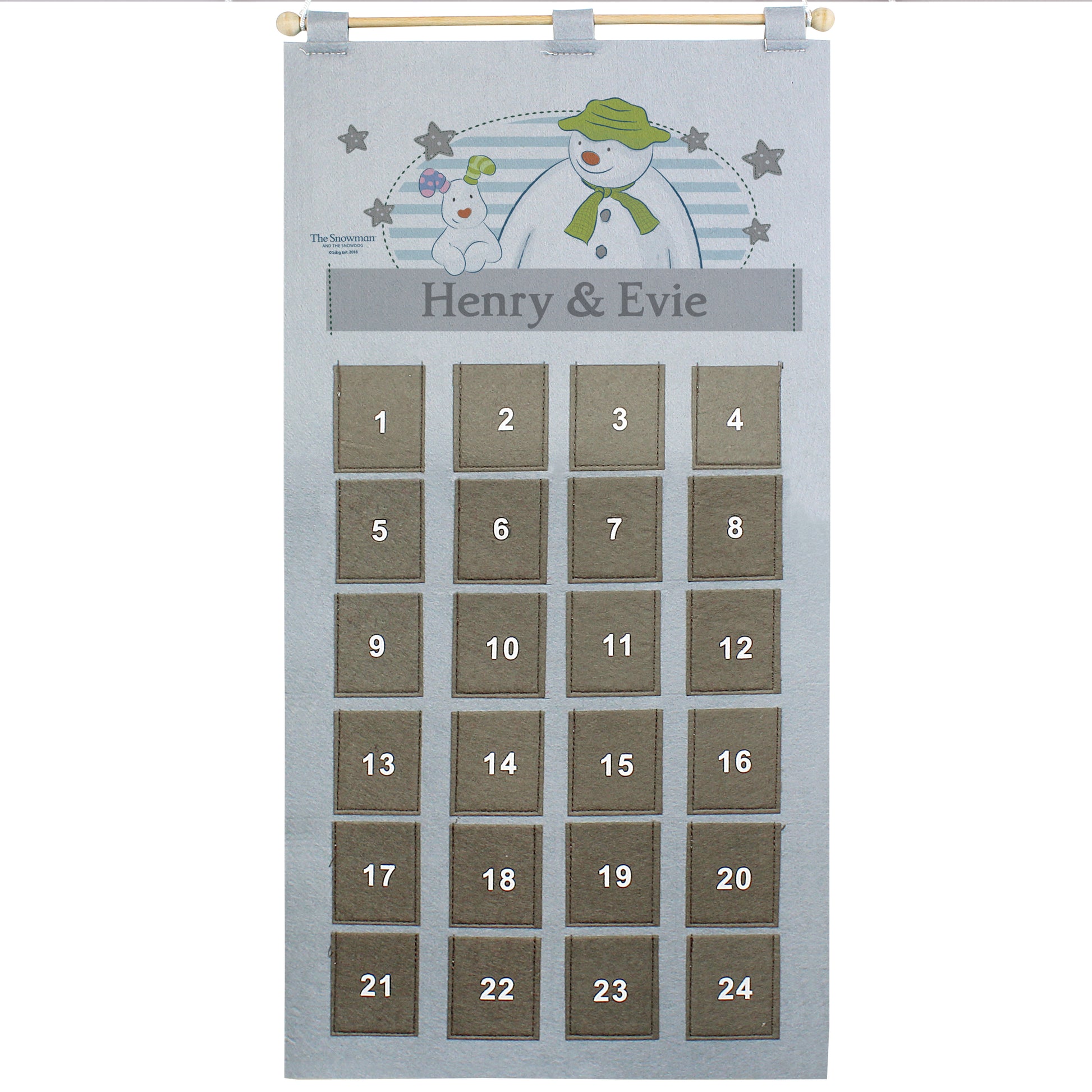 Personalised The Snowman Advent Calendar In Silver Grey - MK&JD Gifts
