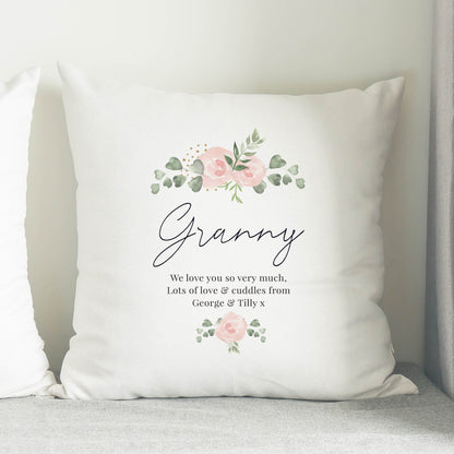 Personalised Abstract Rose Cream Cushion - MK&JD Gifts