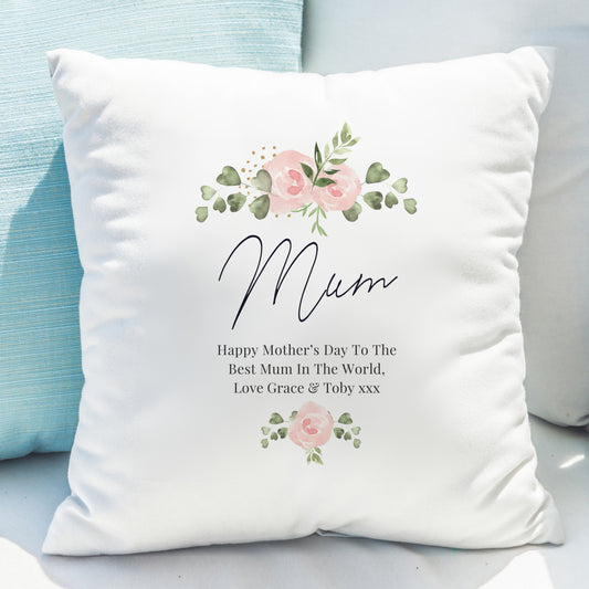 Personalised Abstract Rose Cream Cushion - MK&JD Gifts