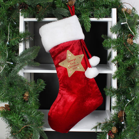 Personalised First Christmas Red Stocking - MK&JD Gifts