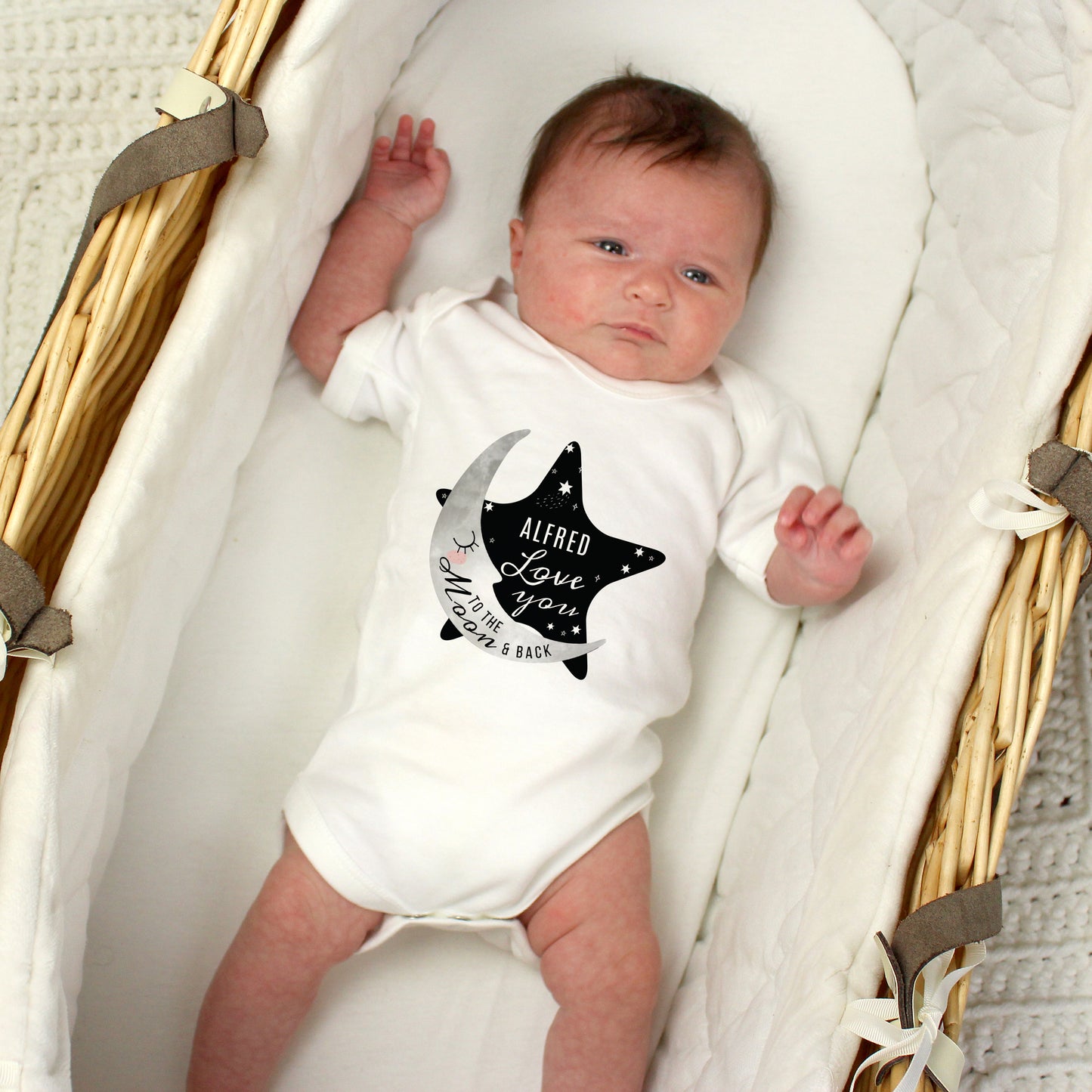 Personalised Baby To The Moon and Back 0-3 Months Baby Vest - MK&JD Gifts