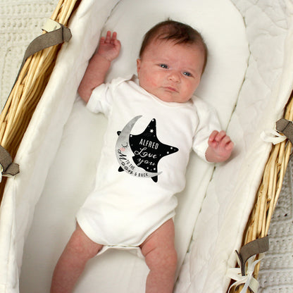 Personalised Baby To The Moon and Back 0-3 Months Baby Vest - MK&JD Gifts