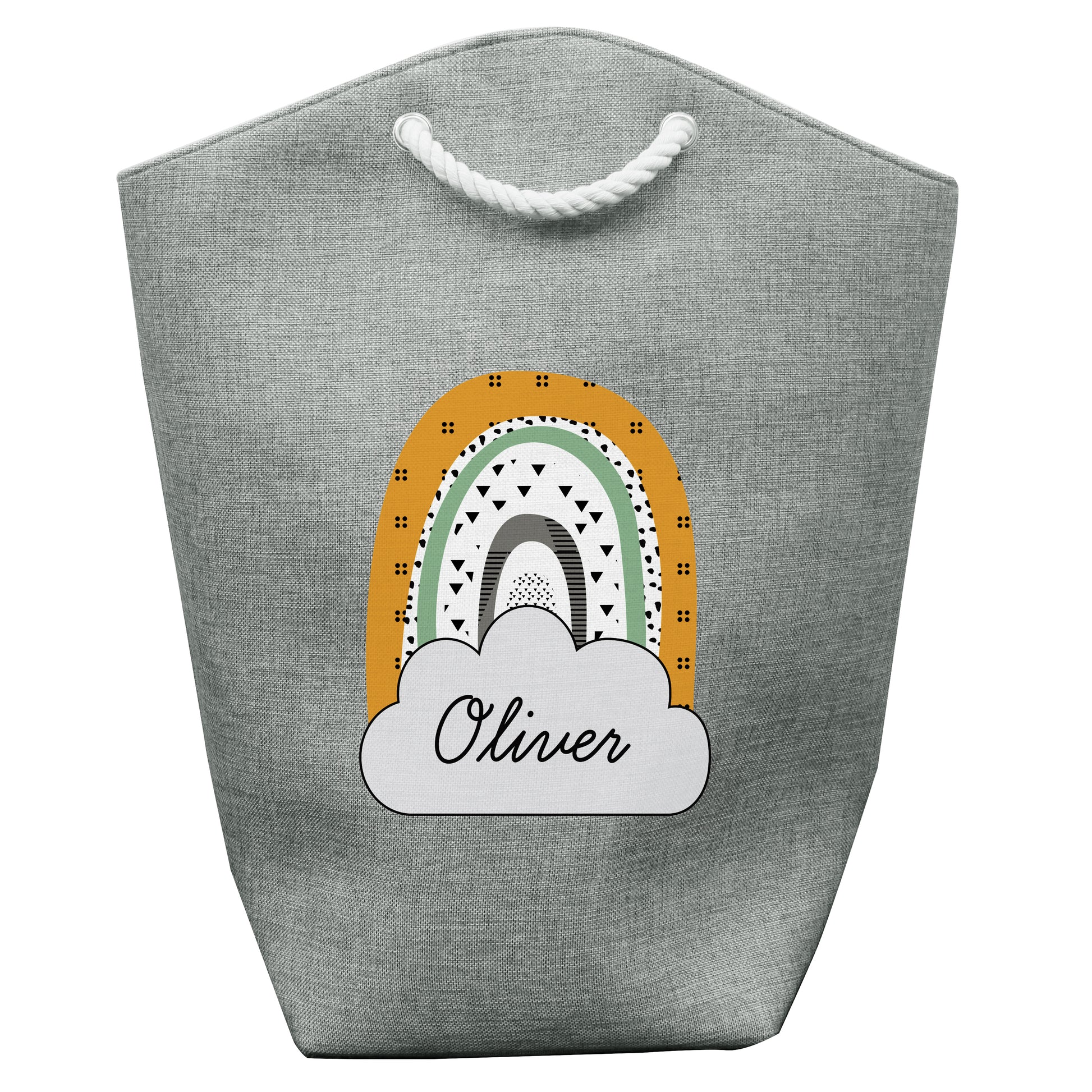 Personalised Mustard & Green Rainbow Storage Bag - MK&JD Gifts