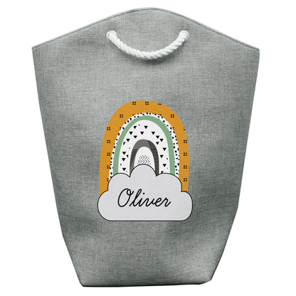 Personalised Mustard & Green Rainbow Storage Bag - MK&JD Gifts