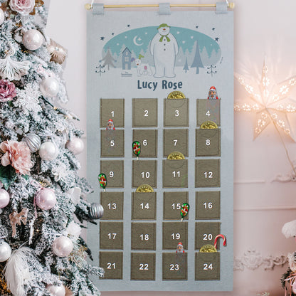 Personalised The Snowman and the Snowdog Advent Calendar In Silver Grey - MK&JD Gifts