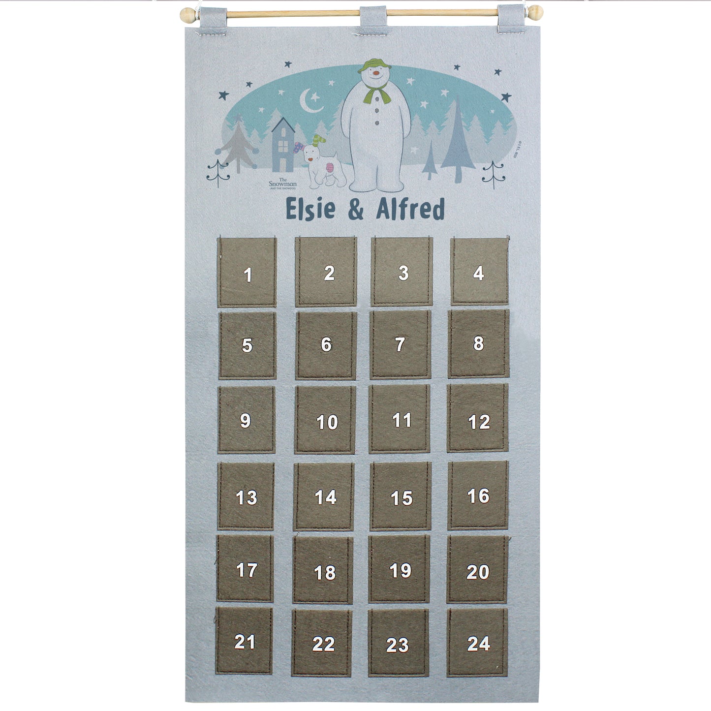 Personalised The Snowman and the Snowdog Advent Calendar In Silver Grey - MK&JD Gifts