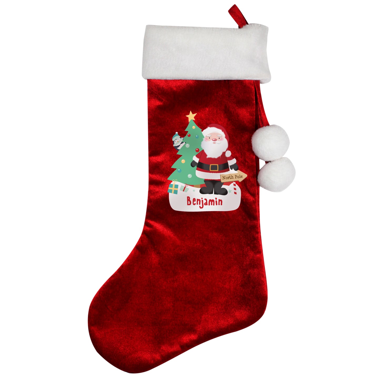 Personalised Santa Luxury Red Stocking - MK&JD Gifts