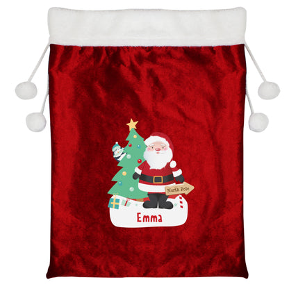 Personalised Santa Luxury Pom Pom Red Sack - MK&JD Gifts