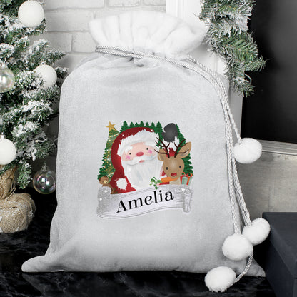 Personalised Christmas Santa Grey Sack - MK&JD Gifts