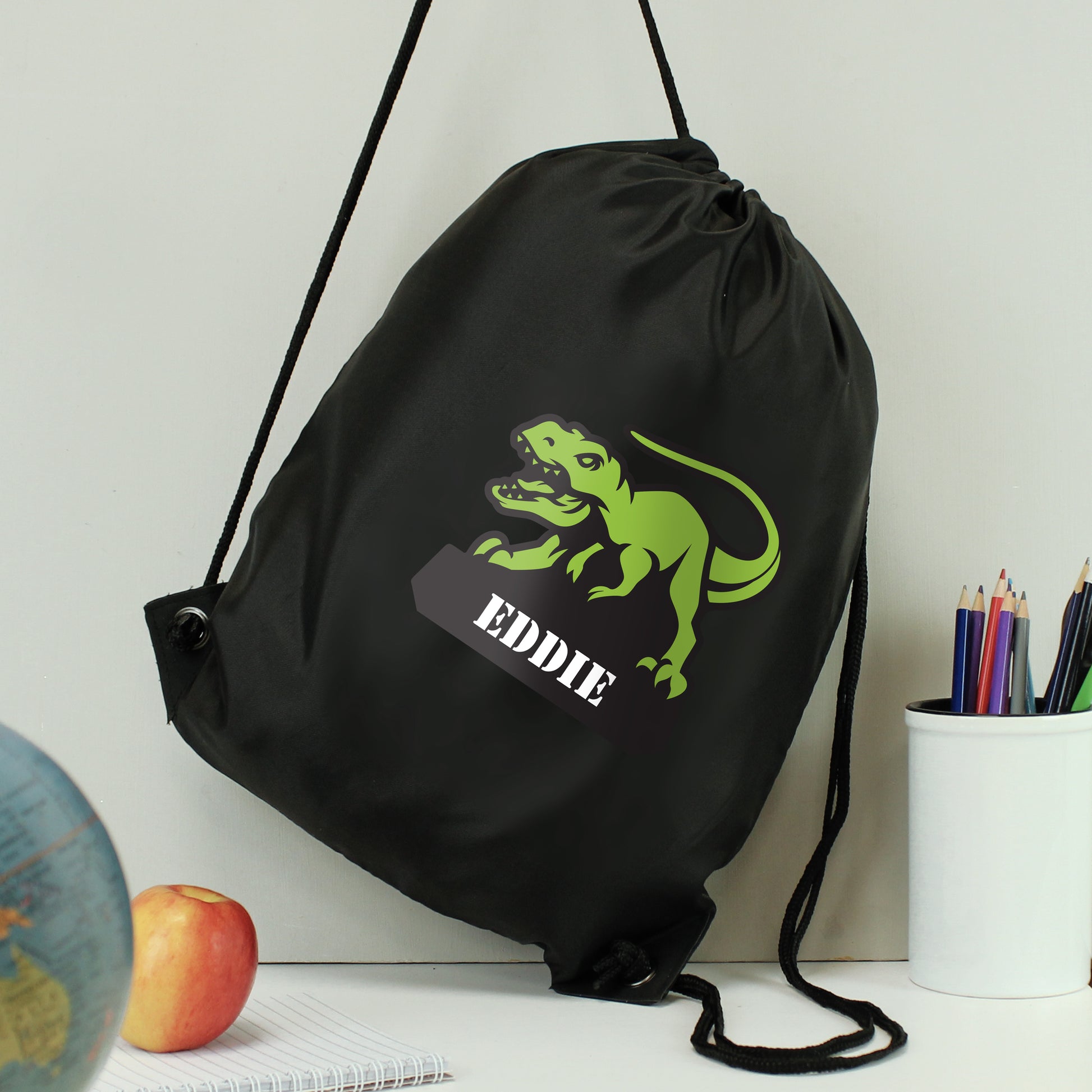 Personalised Dinosaur Black Kit Bag - MK&JD Gifts