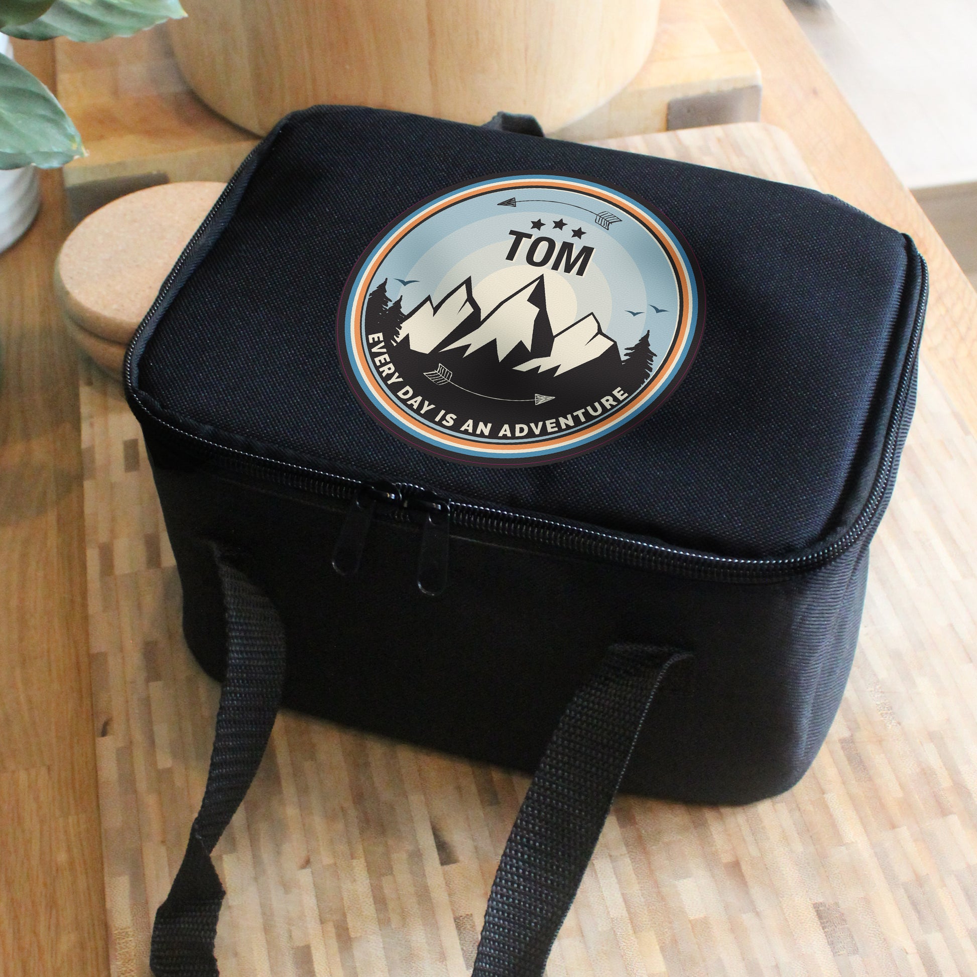 Personalised Adventure Black Lunch Bag - MK&JD Gifts