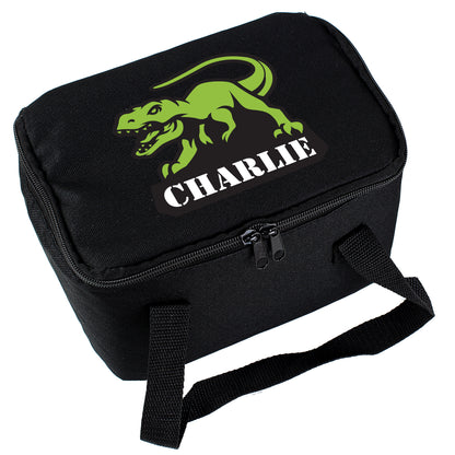 Personalised Dinosaur Black Lunch Bag - MK&JD Gifts