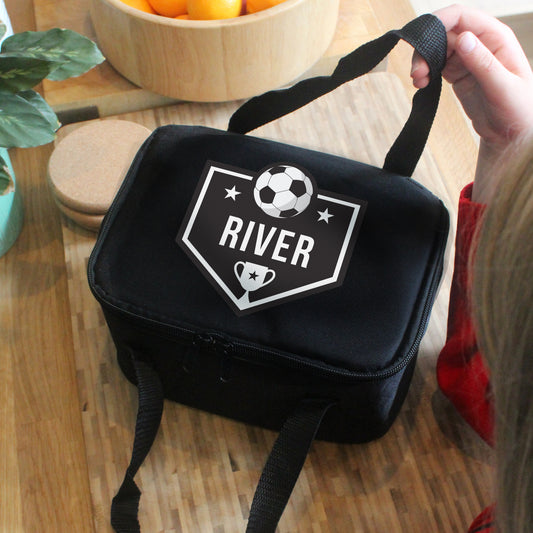 Personalised Football Black Lunch Bag - MK&JD Gifts