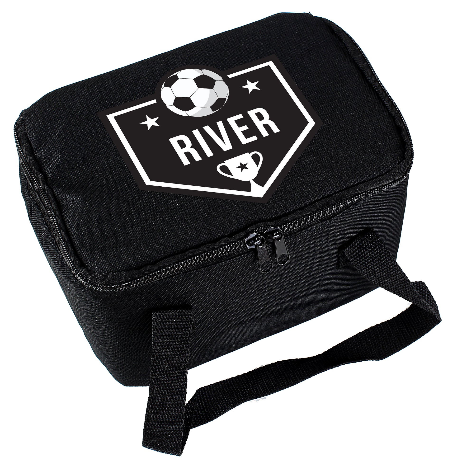 Personalised Football Black Lunch Bag - MK&JD Gifts